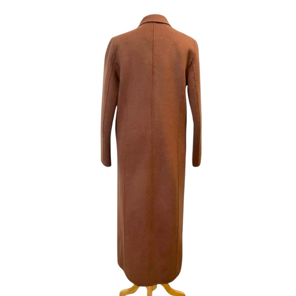 🤎 𝐌𝐀𝐉𝐄 Galaxie Wool Blend Long Coat Camel/Tobacco - Picture 5 of 11